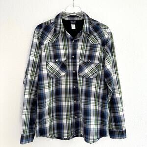 Patagonia Plaid Button Down Shirt Men Medium‎ Multi Organic Cotton Long Sleeve